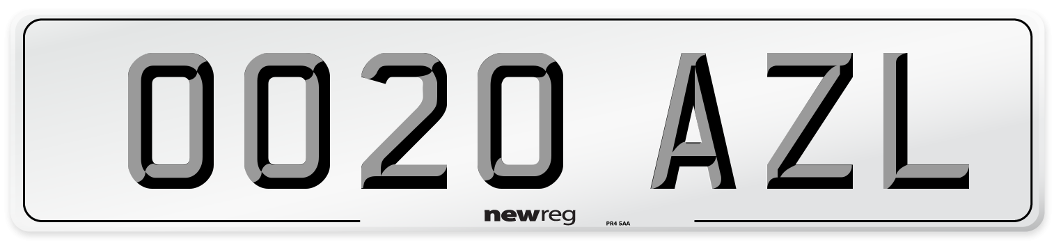 OO20 AZL Number Plate from New Reg